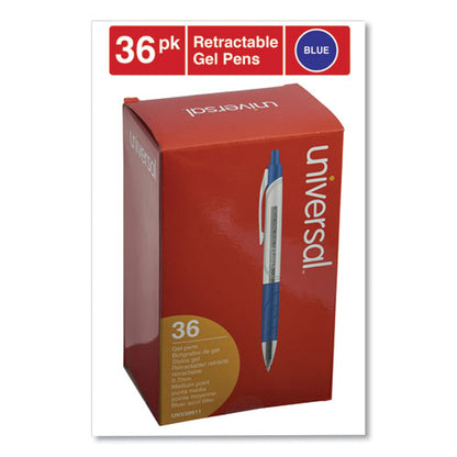 Comfort Grip Gel Pen, Retractable, Medium 0.7 Mm, Blue Ink, Clear/blue Barrel, 36/pack