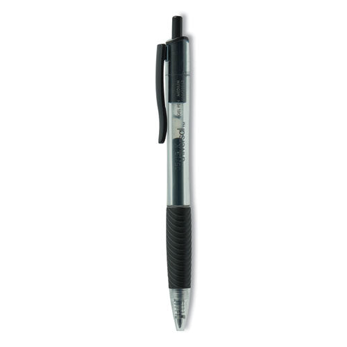 Comfort Grip Gel Pen, Retractable, Medium 0.7 Mm, Black Ink, Clear/black Barrel, Dozen