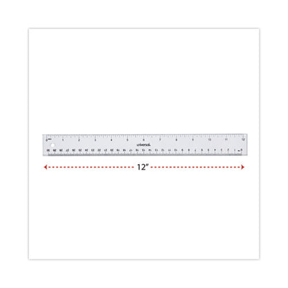 Clear Plastic Ruler, Standard/metric, 12" Long, Clear