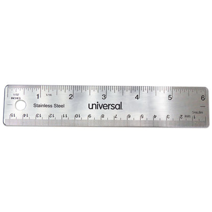 Stainless Steel Ruler, Standard/metric, 6" Long