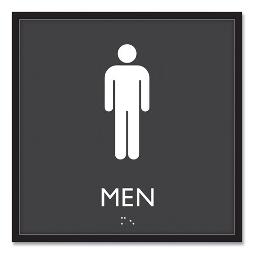 Ada Sign, Men, Plastic, 8 X 8, Clear/white