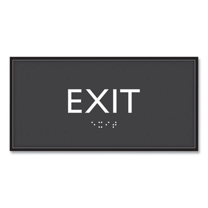 Ada Sign, Exit, Plastic, 4 X 4, Clear/white