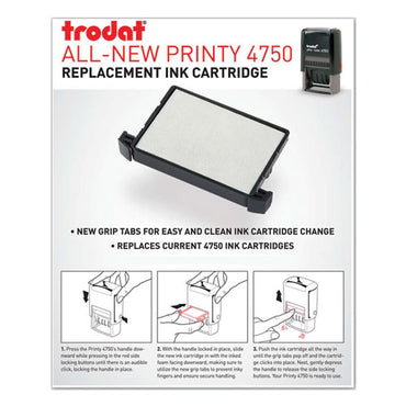 E4750 Printy Replacement Pad For Trodat Self-inking Stamps, 1" X 1.63", Blue/red