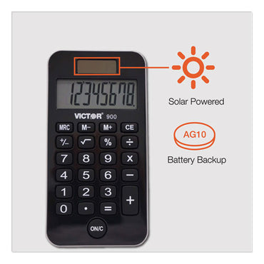 900 Antimicrobial Pocket Calculator, 8-digit Lcd