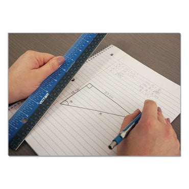 Easy Read Stainless Steel Ruler, Standard/metric, 12".5 Long, Blue