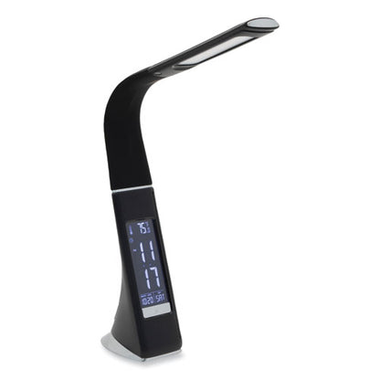 Lrd Task Lamp With Digital Display, Gooseneck, 16" High, Black