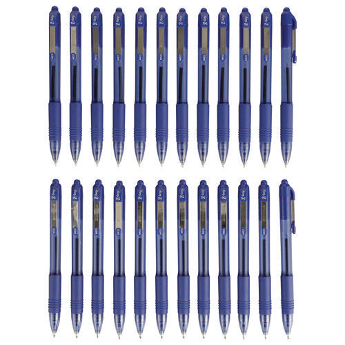 Z-grip Ballpoint Pen, Retractable, Medium 1 Mm, Blue Ink, Translucent Blue/blue Barrel, 24/pack