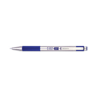 F-301 Ballpoint Pen, Retractable, Fine 0.7 Mm, Blue Ink, Stainless Steel/blue Barrel