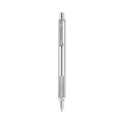 F-701 Ballpoint Pen, Retractable, Fine 0.7 Mm, Black Ink, Stainless Steel/black Barrel