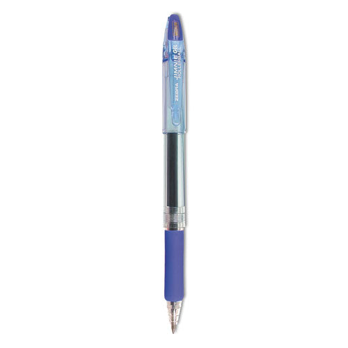 Jimnie Gel Pen, Stick, Medium 0.7 Mm, Blue Ink, Clear/blue Barrel, 12/pack