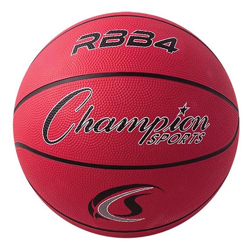 Champion Sports Rubber Basketball - Intermediate (red)