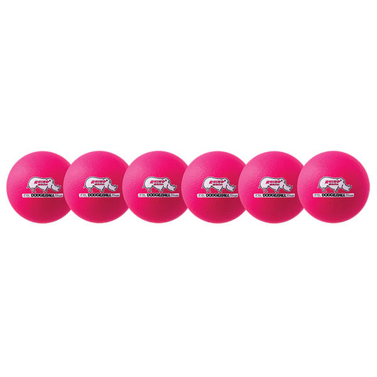 Rhino Skin Dodgeballs - 6.3" (set Of 6)(neon Pink)