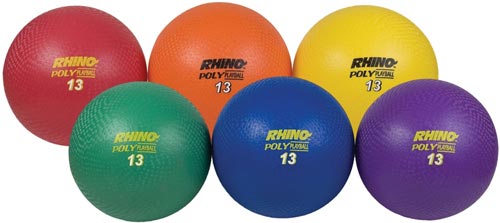 Champion Sports Ultimate Rhino Poly Playground Balls - 13” (set Of 6)