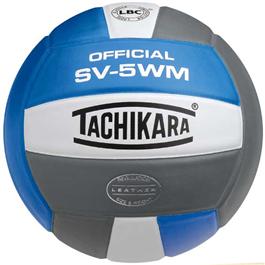 Tachikara Sv-5wm Leather Indoor Volleyball - Blue/white/silver