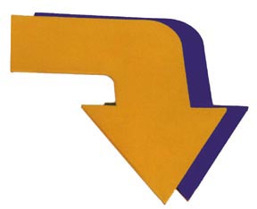 Jumbo Poly Arrow - Curved (blue/yellow)