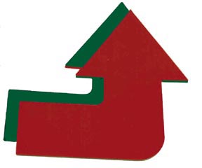 Jumbo Poly Arrow - Curved (red/green)