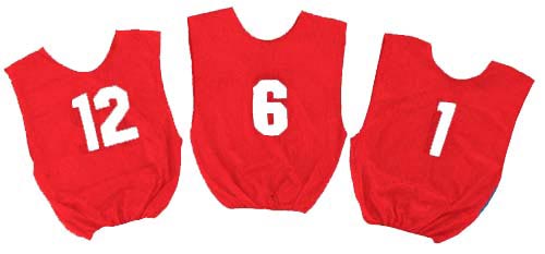 Numbered Scrimmage Vests - Adult (red)