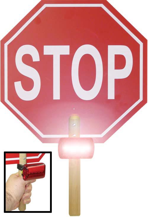 13" Crossing Guard Paddle Stop Sign W/ Lights