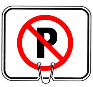 Snap-on Cone Sign - No Parking Symbol