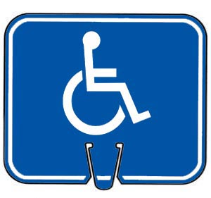 Snap-on Cone Sign - Handicapped Symbol