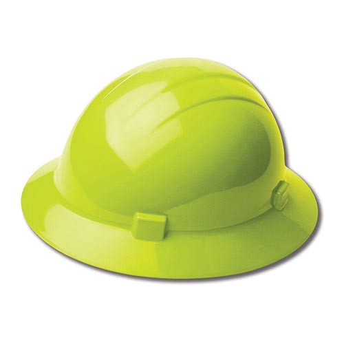 Full Brim Hard Safety Helmet - Hi-viz Lime